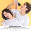 Portable Bluetooth Speaker with 2 Wireless Microphones, RGB Karaoke Machine