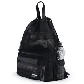 Moyad Backpack for Women Men, Semi-transparent Travel Casual Daypack Backpacks for Hiking Beach Swimming Sport Events, Black Mesh