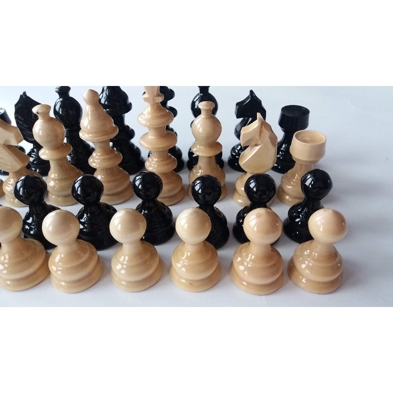 Azi Beautiful Handmade Hazel Wood Chess Pieces Black King is