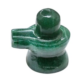 Shiva Lingam Stone Green Aventurine Crystal - Shivling for Pooja, Home Office Room Decor made of Healing Crystals and Healing Stones - Adiyogi Shiva Lingams