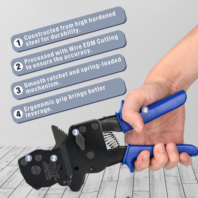 iCrimp Rachet PEX Pipe Cinch Tool for Stainless Steel Clamps