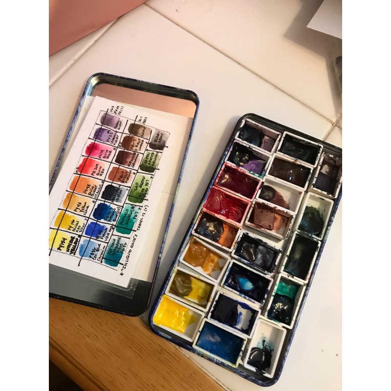 Honbay 24PCS Plastic Empty Watercolor Paint Pans Full Pans (White)