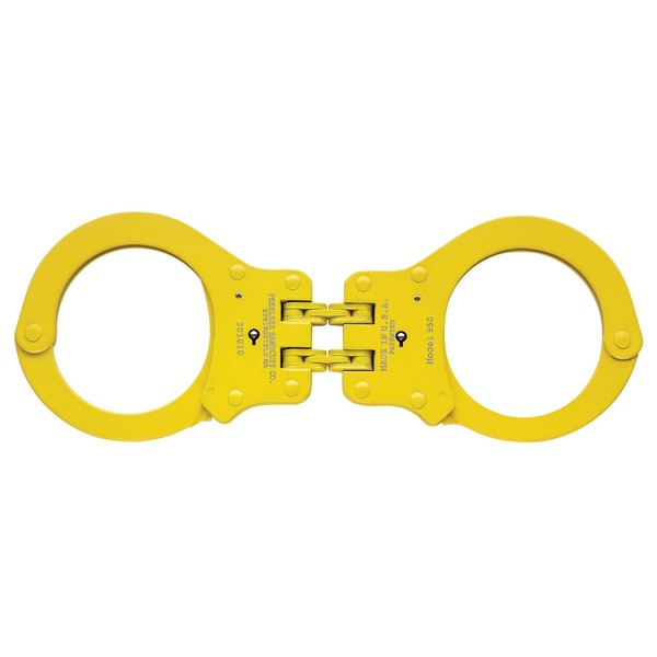 Peerless Handcuff Company, Hinged Handcuff, Model 850Y, Hinged Handcuff - Yellow Finish
