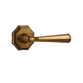 SORWDUERM 1 Pack Antique Brass Passage Door Handles Aged Brass Interior Closet Hallway Interior Vintage Door Levers