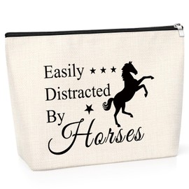 Horse Themed Gifts for Women Girls Animal Lovers Horse Lover Makeup Bag Equestrian Gift for Cowgirls Daughter Friends Sister Horse Accessories Gift Christmas Birthday Presents Travel Makeup Pouch