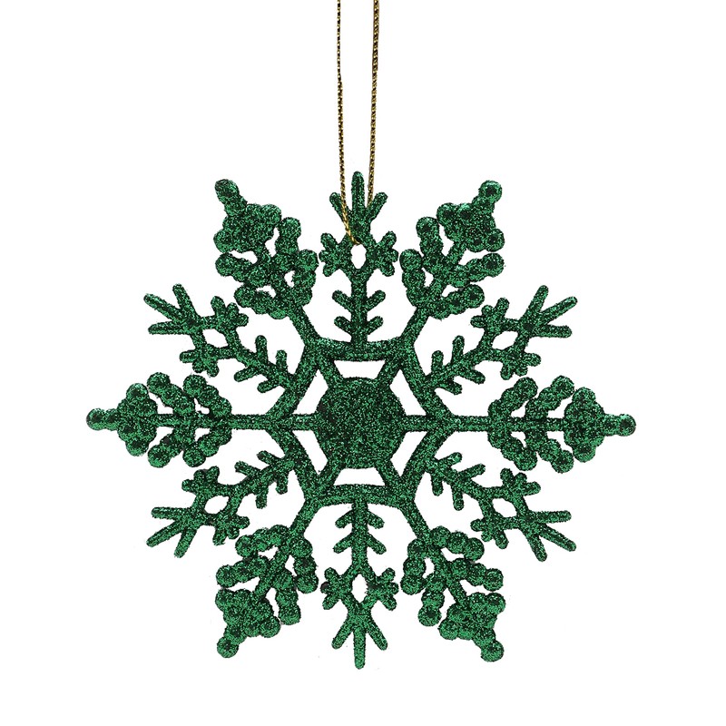 Christmas Concepts® Pack of 12-10cm Glitter Snowflake Hanging Decorations -