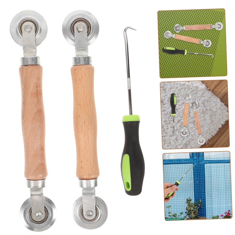 SHINEOFI 1set Window Screen Repair Kit with Ergonomic Tools Includes