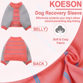 KOESON Dog Recovery Sleeve,Soft Dog Surgery Recovery Suit Front Legs Dog Sleeves for Wounds Front Legs,Dog Leg Sleeve to Stop Licking Dog Elbow Protector,Dog Cone Collar Alternative Orange L