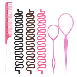 3 Fishbone Hair Braiders, 1 Comb, 2 Hair Pullers, Hair Braiding Tool Set, Women'S Hair Styling Tools, Hair Styling Accessories