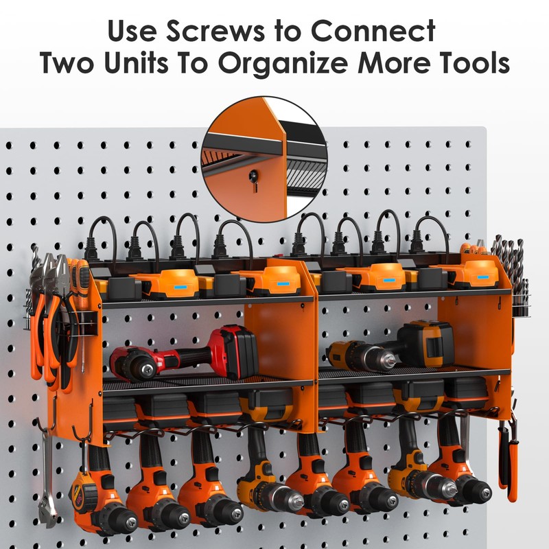 CCCEI Modular Power Tool Organizer Wall Mount with Charging Station.