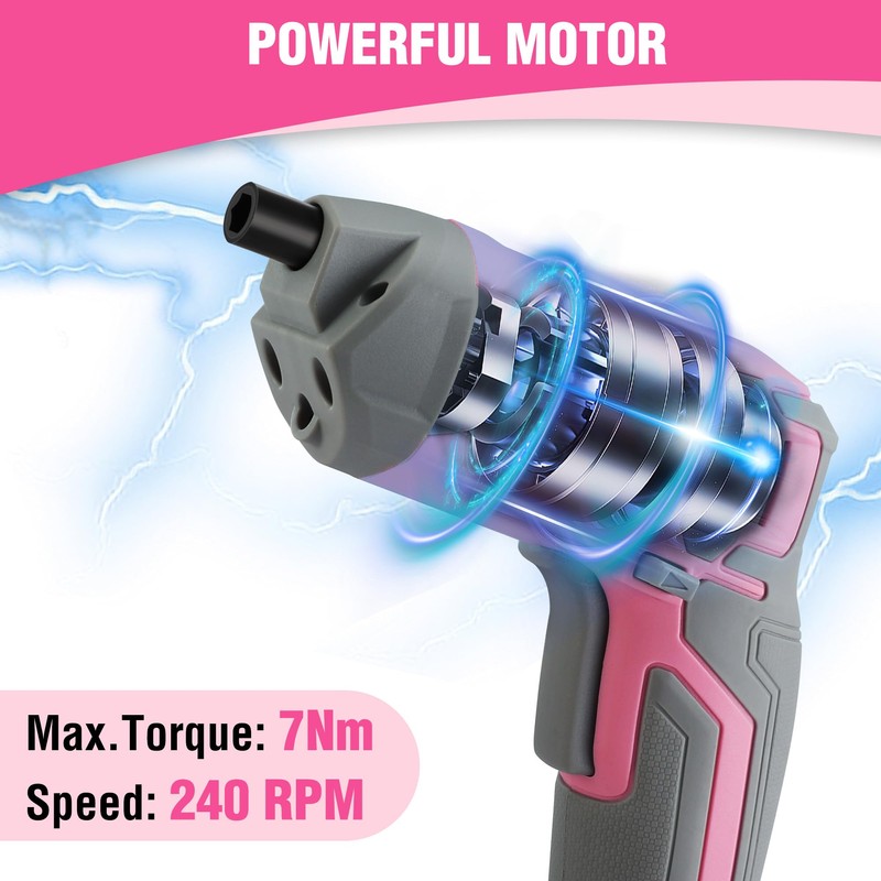 WORKPRO Powerful 3.6V Cordless Electric Eccentric Screwdriver Set with 240