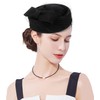 ELLYDOOR Wool Fascinator Hat Winter Wool Felt Pillbox Hat for