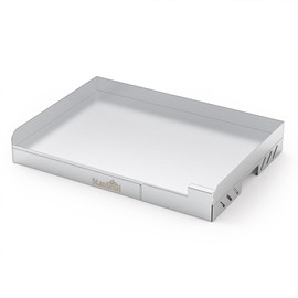 Stanbroil Universal Stainless Steel Grill Griddle with Even Heat Cross Bracing for BBQ Charcoal/Gas Grills, Camping, Tailgating, and Parties 18” x 12.5”