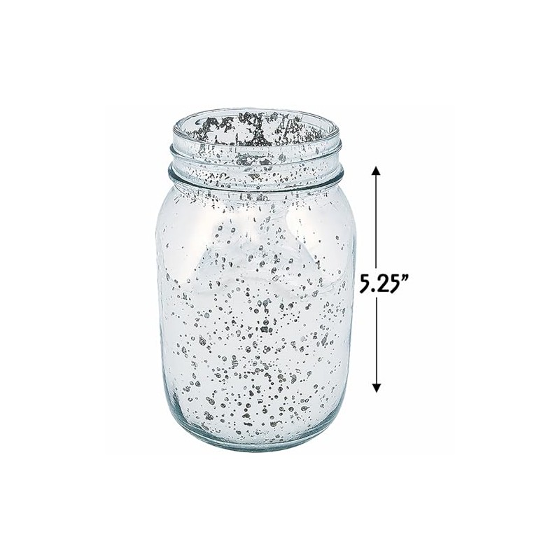 Silver Mercury Glass Mason Jars (bulk set of 12) Wedding