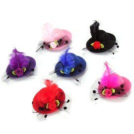TOYANDONA 12pcs Mini Hat Hair Clip 2.1 inch Cute Mini Top Hat Decorative Hair Accessories for Kids Fascinator Hats for Party, Tea or Cocktail Party-Random Color
