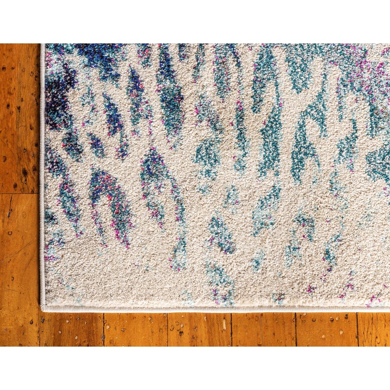 Unique Loom Positano Collection Coastal Modern Coral Lobster Shells Light