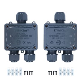 ZONADAH Pack of 2 3-Way Y-Type IP68 Waterproof Electrical Cable Wire Connector Junction Box 450V 41A 4M Depth 5-9 mm Outdoor Garden Lighting Wiring