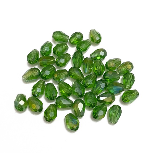 LIMAOLLY Crystal Glass Beads Teardrop Vertical Hole Faceted Shape Crystal