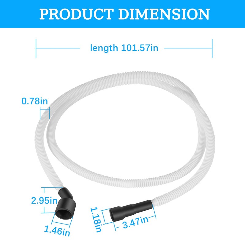 807117001 Drain Hose Replacement for Frigidaire Electrolux White Westinghouse Tappan