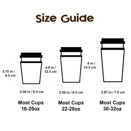 Cavllson - Paquete de 3 fundas reutilizables de neopreno aisladas para café helado y soporte para tazas de café, ajuste universal, tazas de 16 a 32 onzas para bebidas frías/calientes, paquete de 3