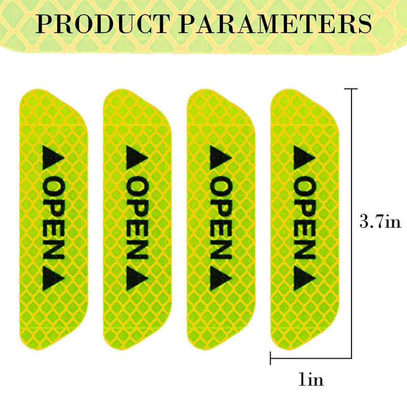 LANZMYAN Universal Door Open Reflective Warning Stickers Auto Open Sign