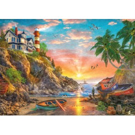 Ceaco - EZ2Hold - Dominic Davison - Ocean Fishing at Sunrise - 500 Piece Jigsaw Puzzle for Adults - Challenging Puzzle Perfect for Game Nights - Finished Size is 26 x 19