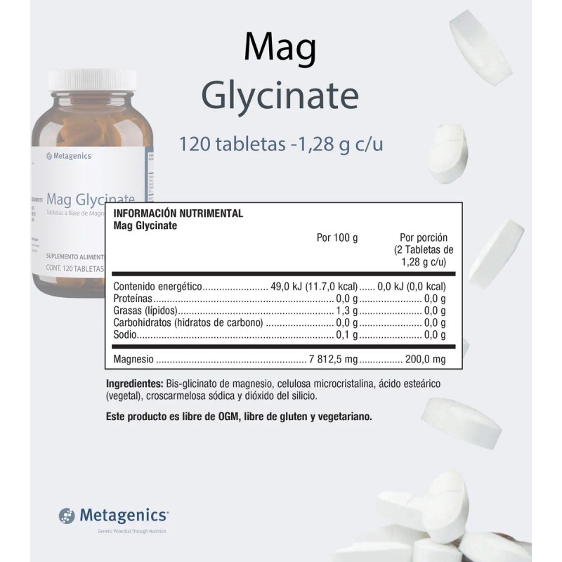 Metagenics Mag Glycinate Bis-glicinato De Magnesio 120 Tabs