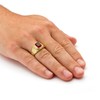 PalmBeach Men's Yellow Gold-Plated Emerald Cut Simulated Red Ruby Nugget