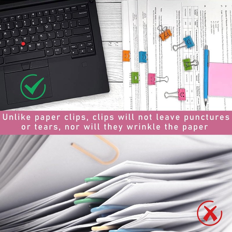 Pack of 40 Foldback Clips, 19 mm, Foldback Clips, Paper