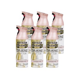 Rust-Oleum 301537-6PK Universal All Surface Pearl Metallic Spray Paint, 11 oz, Champagne Pink, 6 Pack