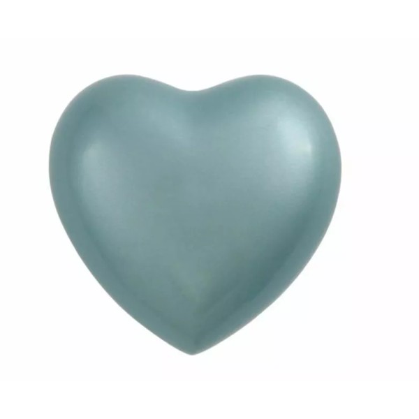 Heart Keepsake Brass Green Funeral Cremation Urn for Ashes, 3