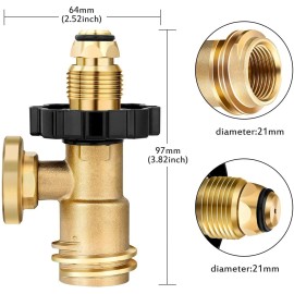 Unbranded Propane Tank Adapter Converts POL LP Tank Service Valve to QCC1/Type1 Regulators
