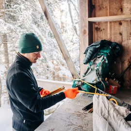 Merino Wool Fingerless Gloves - Half Finger Warm Knitted Gloves - Blaze Orange - Medium