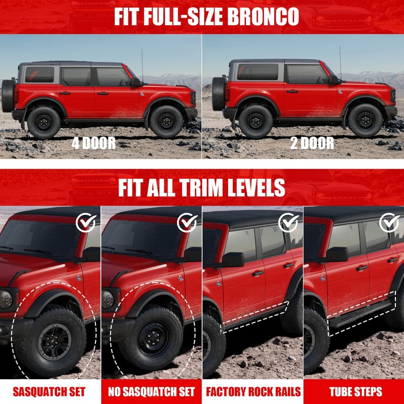 Mabett Mud Flaps for Ford Bronco Accessories 2021 2022 2023