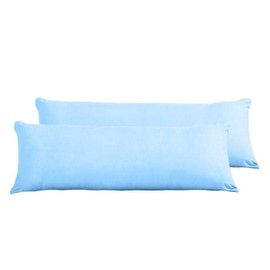 Evolive Ultra Soft Microfiber Body Pillow Cover/Pillowcases 21"x54" with Hidden Zipper Closure Set of 2. (Light Blue, Body Pillow Cover 21"x54")