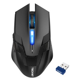 TECKNET Wireless Mouse-USB Ergonomic Optical Cordless Mouse with 8 Buttons,24-Month Battery Life,4800 DPI Optical Tracking,High-Precision 5 Adjustable DPI for PC/Mac/Laptop