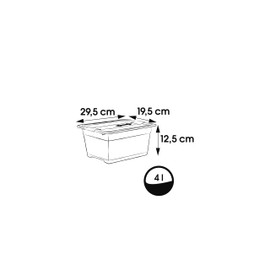 Keeeper Cornelia Storage Box with Lid and Clasp, 29.5 x 19.5 x 12.5 cm, 4 Litres, Transparent, 4 l
