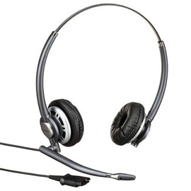 Plantronics HW720 Binaural Headset - Stereo - Wired - Over-The-Head - Binaural - Circumaural - Noise Cancelling Microphone - Black (Renewed)