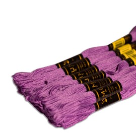 UMC STAG Pack of 12 Premium Embroidery Thread | 100% Egyptian Cotton Premium Skeins | Cross Stitch Embroidery Floss | Oeko TEX Certified Stranded Cotton | Ideal for Arts & Crafts (Light Purple 98)