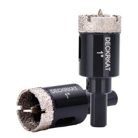 1 Inch Diamond Hole-Saw Bits with Pilot Drill Bit - 2pc 1" Diamond Tipped Tile Hole Saws with Guiding Bit Accurate Drilling for Porcelain Tile Ceramic Pottery Granite Stone Glass Bottles 25mm