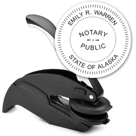 MaxMark Notary Seal Round Embosser for Alaska State - Includes Gold Burst Seal Labels (50 Count)
