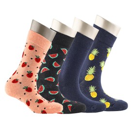 Cosyfeel® Women Crew Socks 4-Pair Super Soft Cotton Comfortable Breathable Material Multicolour Options Suitable for 4-Season