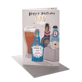 UK Greetings | Birthday Card for Dad | Happy Birthday Gifts | Him, Boys, Men | Beers Design | With Envelope | 155 x 235 mm