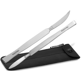 Callus Scraper Callus Remover Set Foot Care Instrument Cream Remover Blunt Curved + Straight Foot Care Cream Scraper Made of Stainless Steel Pedicure Scraper for Gentle Removal of Calluses