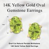 14k Yellow Gold Oval Stud Earrings with Peridot