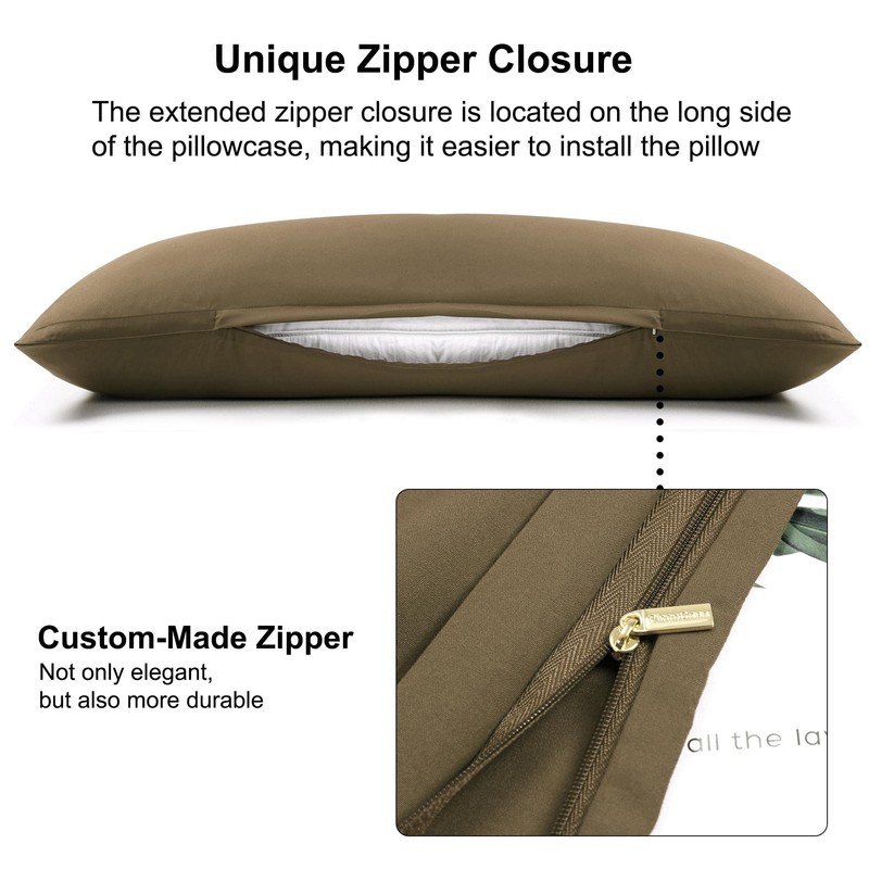 PiccoCasa Side Sleeper Pillow Cover, 100% Microfibre with Zip, 50