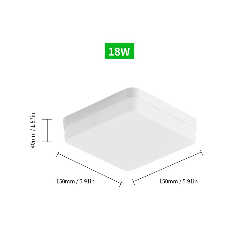LEDs Ceiling Light Flush Mounting 18W Square Ceiling Lamp for