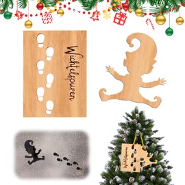 JAMSSOW Gnome Stencil Footprints, Gnome Accessories Christmas, Gnome Door Accessories, Christmas Gnome Elf, Gnome Stencil Window, Christmas Gnome Accessories, Christmas Elf Footprints for Festive