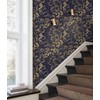 Kitico Blue and Gold Wallpaper Peel and Stick Wallpaper Modern