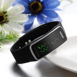 JewelryWe Kinder Junge Mädchen Armbanduhr, Fashion Kalender Multifunktion Digital Uhr Sportuhr mit GMT Zwei Zeitzonen/Datum und Tag/Weltzeit, Armband Farbe: Schwarz